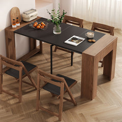 Functional Dining Table Cabinet in Convertible Rectangle with 4 Folding Chairs – Perfect Choice for Small Space fjnl-1583