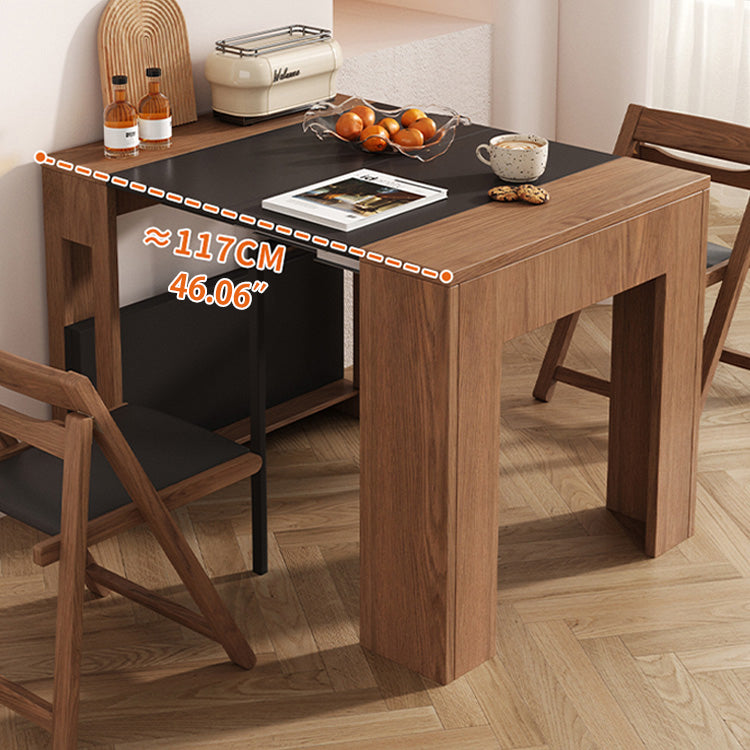 Functional Dining Table Cabinet in Convertible Rectangle with 4 Folding Chairs – Perfect Choice for Small Space fjnl-1583