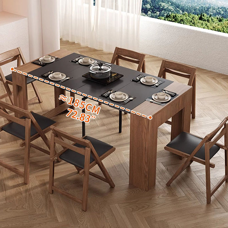 Functional Dining Table Cabinet in Convertible Rectangle with 4 Folding Chairs – Perfect Choice for Small Space fjnl-1583