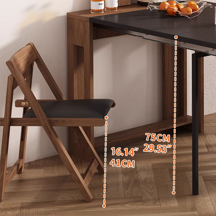 Functional Dining Table Cabinet in Convertible Rectangle with 4 Folding Chairs – Perfect Choice for Small Space fjnl-1583