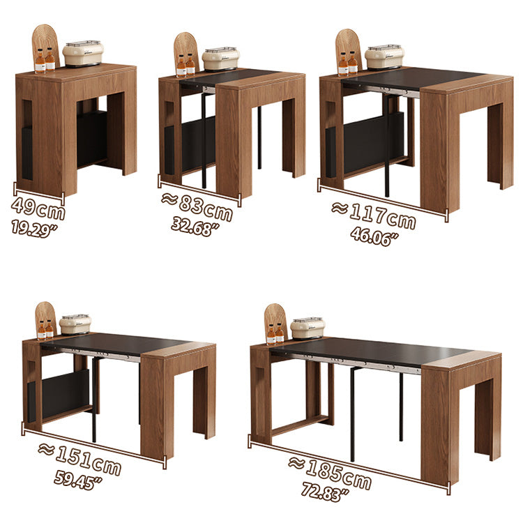 Functional Dining Table Cabinet in Convertible Rectangle with 4 Folding Chairs – Perfect Choice for Small Space fjnl-1583