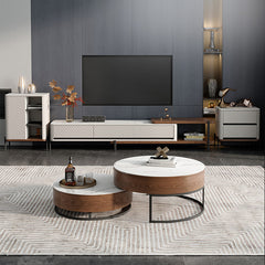 Modern 2-Pieces Round Coffee Table with Lift-Top - Modern Design with Storage For LIvingroom fjnl-1585