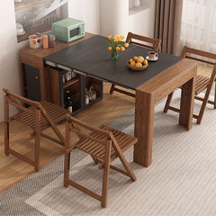 Rectangular Convertible Dining Table Cabinet with 4 Folding Chairs – Perfect for Small Space fjnl-1588