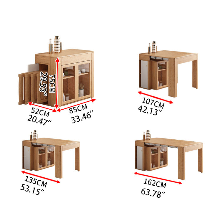 Rectangular Convertible Dining Table Cabinet with 4 Folding Chairs – Perfect for Small Space fjnl-1588