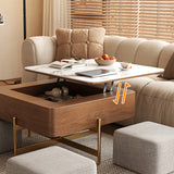 Modern Square Lift-Top Coffee Table Set with Storage & 4 Ottomans fjnl-1591