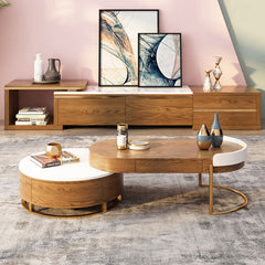 Elegant Solid Wood Two-Tone Coffee Table with Storage - Modern For Your LIvingroom fjnl-1593