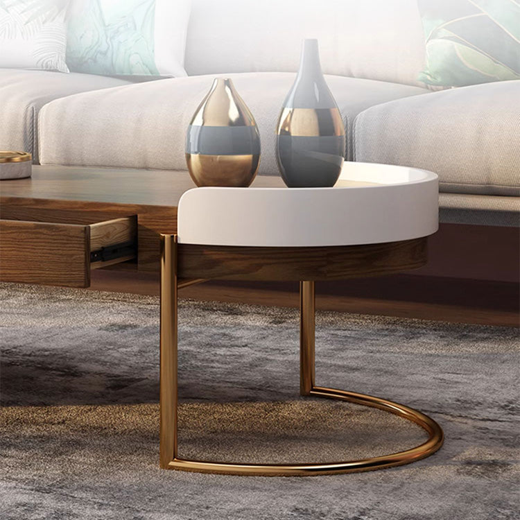 Elegant Solid Wood Two-Tone Coffee Table with Storage - Modern For Your LIvingroom fjnl-1593