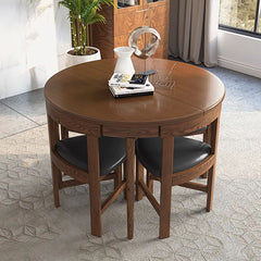 Extendable Round & Oval Oak Wood Dining Table - Perfect Design for 4 fjnl-1597