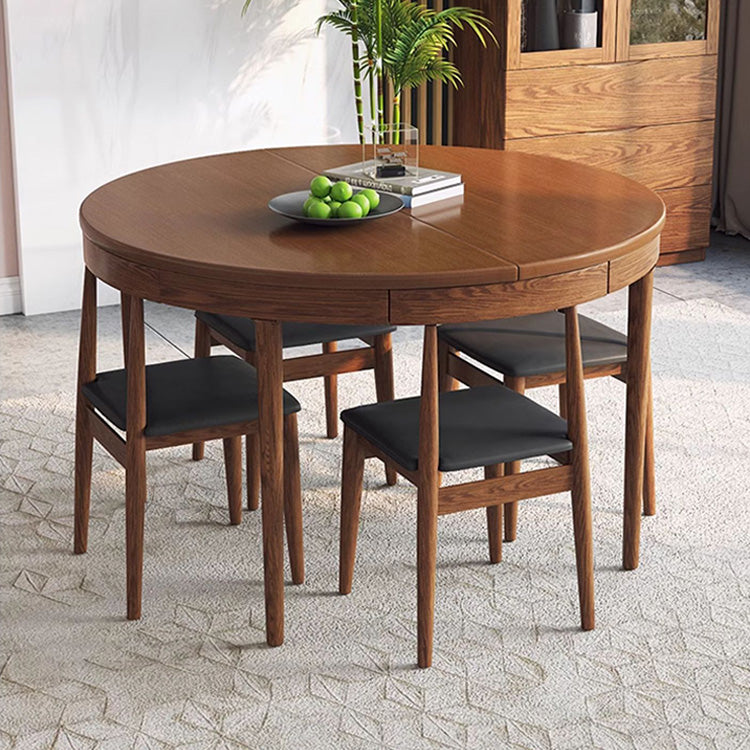 Extendable Round & Oval Oak Wood Dining Table - Perfect Design for 4 fjnl-1597