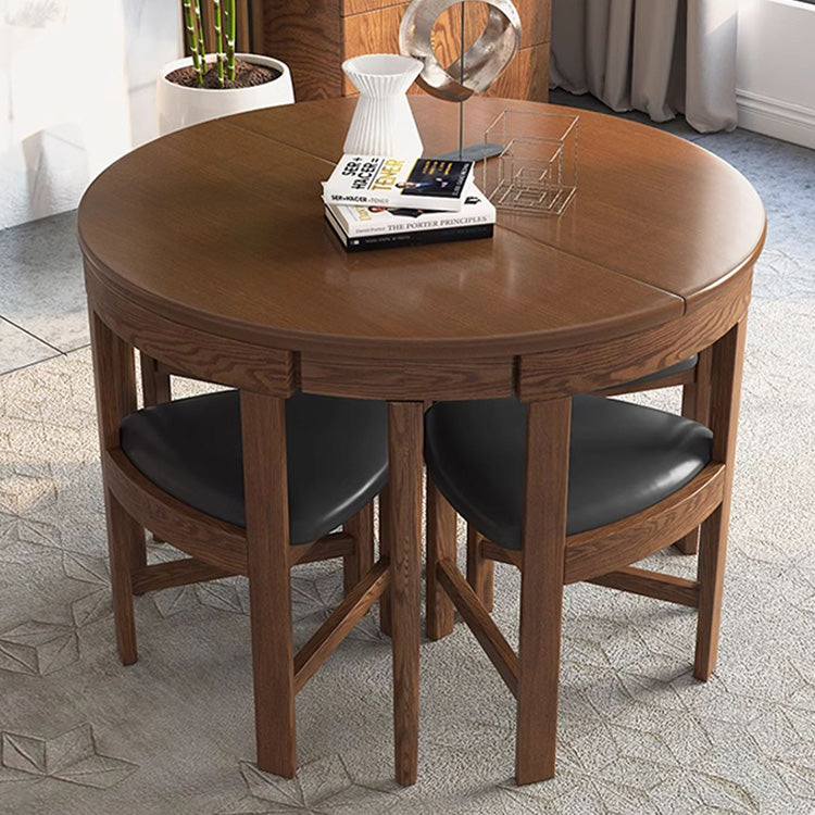 Extendable Round & Oval Oak Wood Dining Table - Perfect Design for 4 fjnl-1597