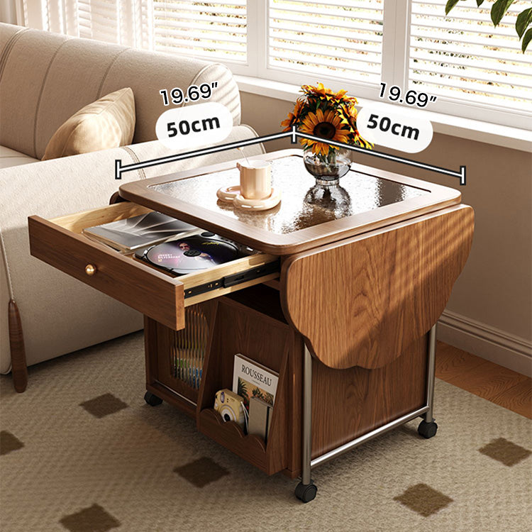 Modern Solid Wood Coffee Table with Foldable Top and Wheels – Perfect Design for All Your Rooms fjnl-1598