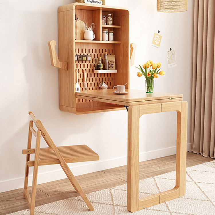 Wall-Mount Foldable Wooden Dining Table Cabinet for 4 – Perfect for Small Space  fjnl-1600