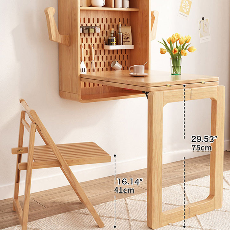 Wall-Mount Foldable Wooden Dining Table Cabinet for 4 – Perfect for Small Space  fjnl-1600