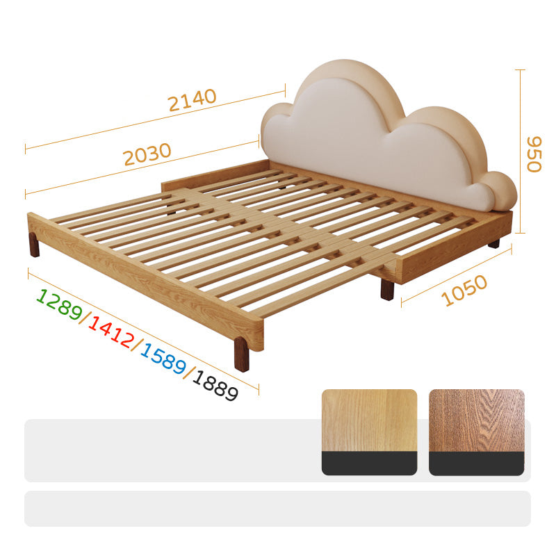 Modern Solid Wood Bed with Foam Upholstery Headboard – Cute and Durable Design fjnl-1603