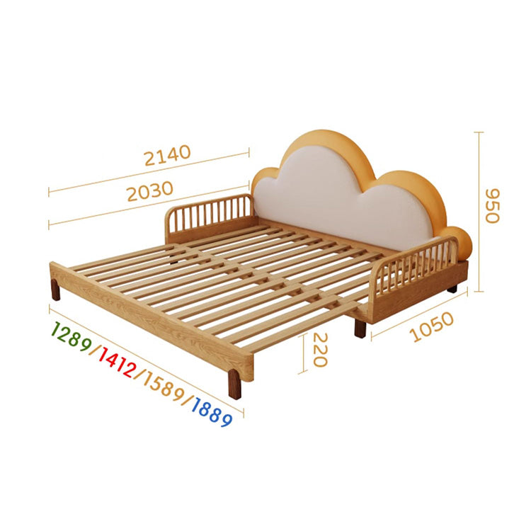 Modern Solid Wood Bed with Foam Upholstery Headboard – Cute and Durable Design fjnl-1603