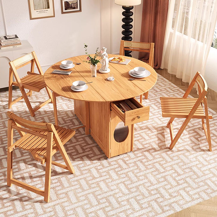 Foldable Wooden Dining Table Cabinet for 6 – Perfect for Small Space  fjnl-1605