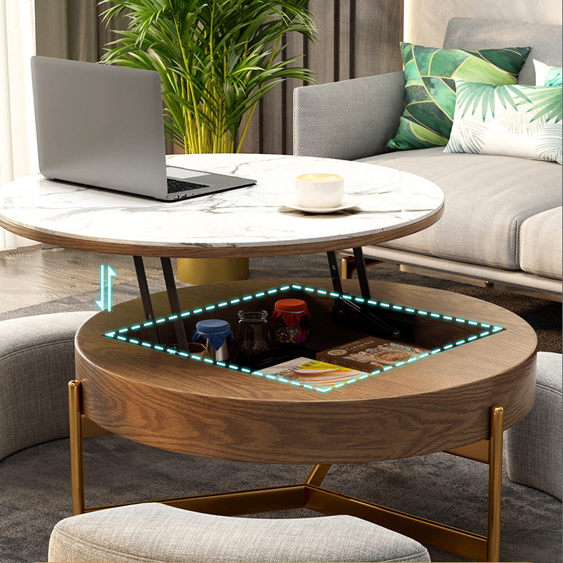 Elegant Sintered Stone Coffee Table with Stainless Steel Frame and PU Leather Linen Finish fjnl-2449