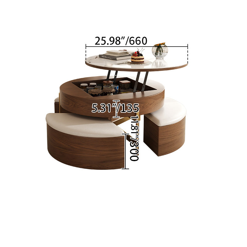 Elegant Sintered Stone Coffee Table with Stainless Steel Frame and PU Leather Linen Finish fjnl-2449