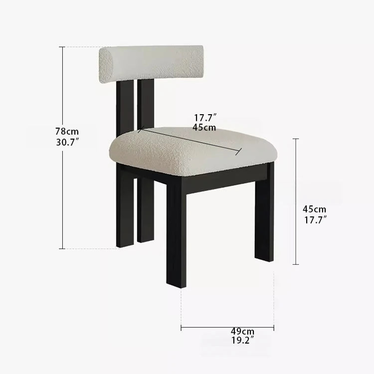 Stylish Faux Lambswool Dining Chair with Ash Wood Legs for Modern Dining Room Decor(set of 2) fjnw-4540