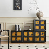 Vintage Pine Nightstand with Artistic Silk Panels for Stylish Storage fjnw-4542