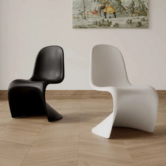 Modern Curved Dining Chairs - Sleek Plastic Abstract Design for Stylish Living Room fjnw-4546