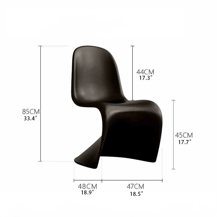 Modern Curved Dining Chairs - Sleek Plastic Abstract Design for Stylish Living Room fjnw-4546