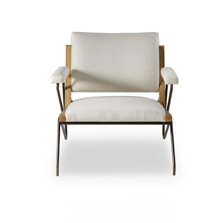 Modern Cotton-Ramie Accent Chair in Ash Wood  - Stylish Comfort for Your Living Space fjnw-4547