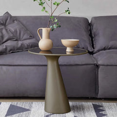 Modern Tempered Glass End Table with Sleek GFRP Base for Living Rooms fjnw-4548