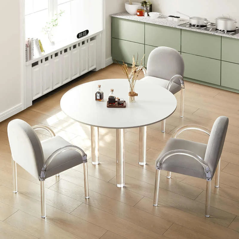 Modern Dining Chair with Transparent Acrylic Legs & Foam Cushion for Living Room fjnw-4552