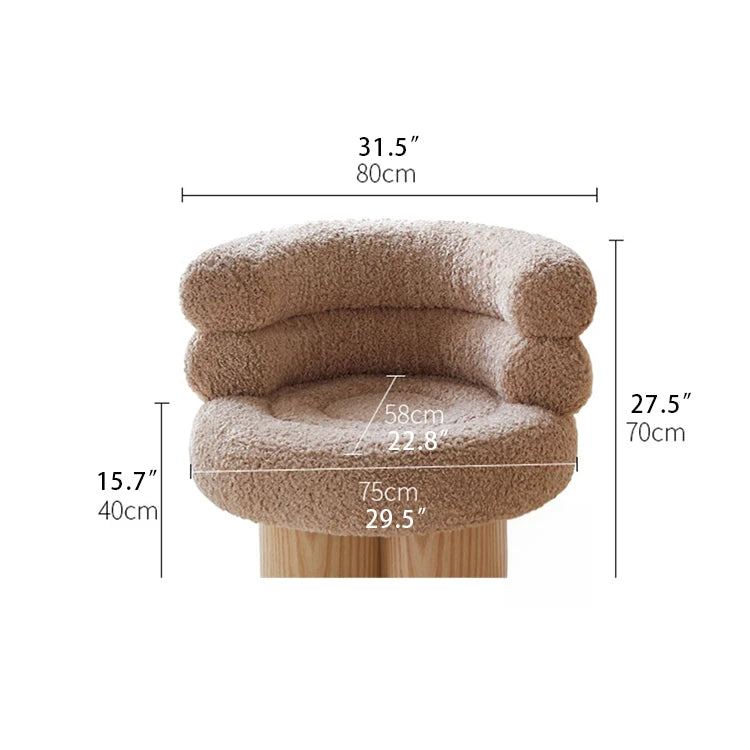 Cute Faux Lambswool Accent Chair with Multi-Layer Pine Base - Cozy Comfort Redefined fjnw-4555