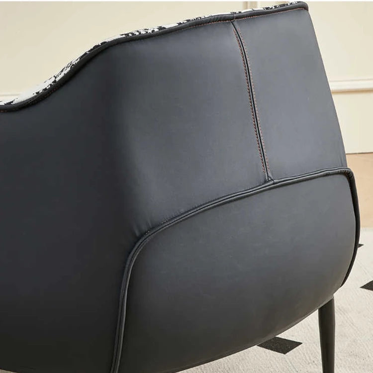 Elegant PU Leather Accent Chair with Cotton-Ramie Upholstery - Stylish Comfort for Your Living Room fjnw-4559