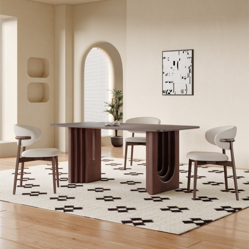 Modern Sintered Stone Ash Wood Table - Stylish & Durable Dining Solution fjx-2631