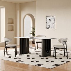 Modern Sintered Stone Ash Wood Table - Stylish & Durable Dining Solution fjx-2631