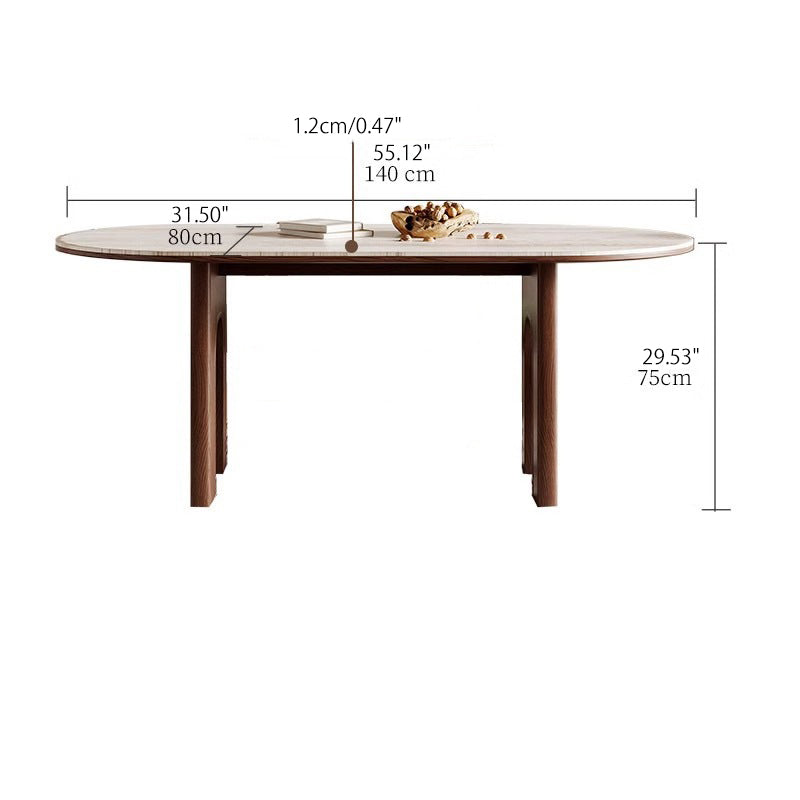 Durable Sintered Stone and Ash Wood Table - Stylish Modern Design fjx-2632