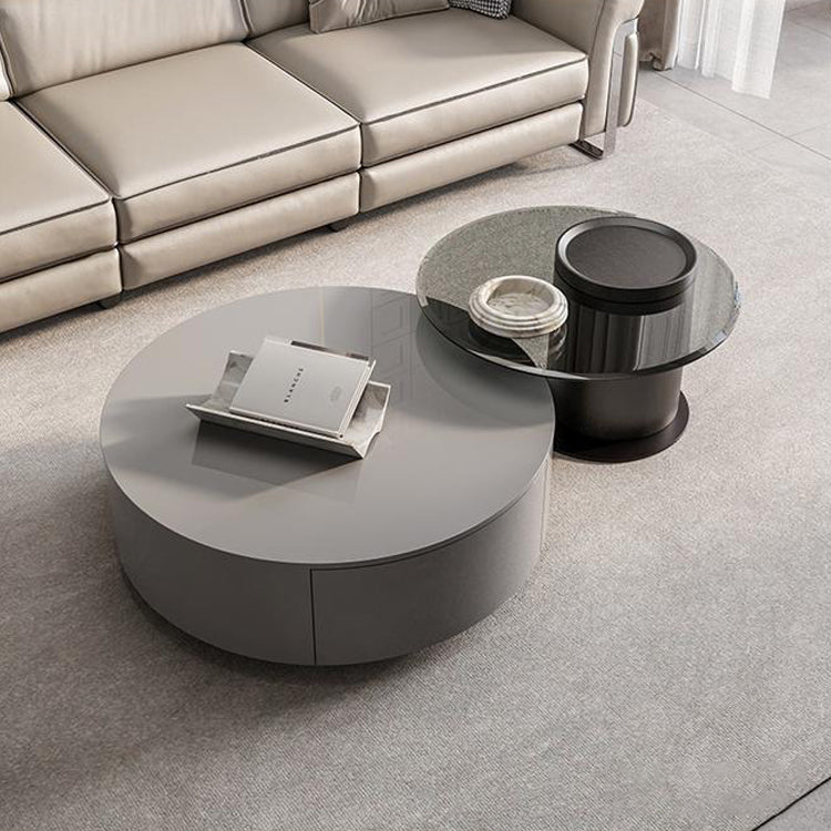 Solid Pine Wood Coffee Table with Tempered Glass and Carbon Steel Frame - Elegant Design for Modern Spaces fjx-2633