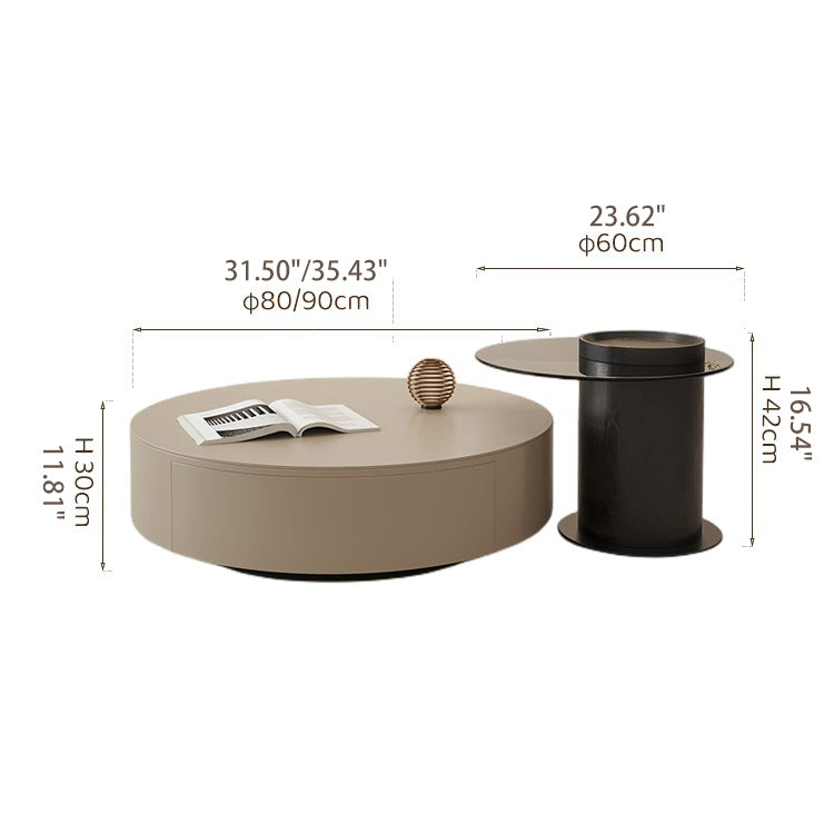 Solid Pine Wood Coffee Table with Tempered Glass and Carbon Steel Frame - Elegant Design for Modern Spaces fjx-2633