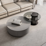 Solid Pine Wood Coffee Table with Tempered Glass and Carbon Steel Frame - Elegant Design for Modern Spaces fjx-2633