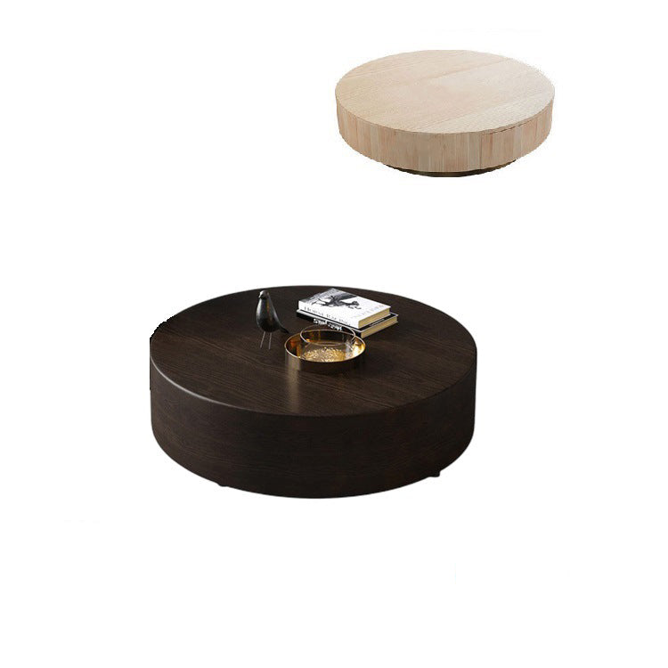 Solid Pine Wood Coffee Table with Tempered Glass and Carbon Steel Frame - Elegant Design for Modern Spaces fjx-2633