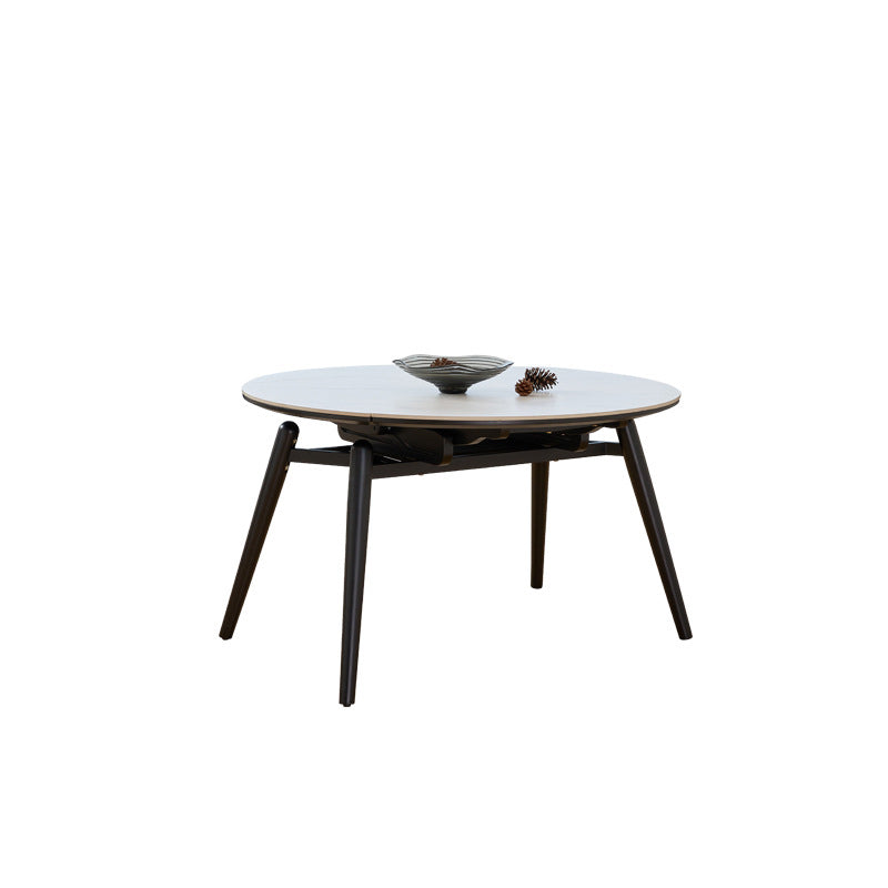 Sleek Sintered Stone Table with Oak Wood Finish | Modern Luxury Furniture fjx-2635