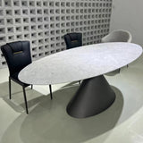 Luxurious Table with Marble Top and Carbon Steel Base for Modern Interiors fjx-2639