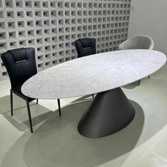 Luxurious Table with Marble Top and Carbon Steel Base for Modern Interiors fjx-2639