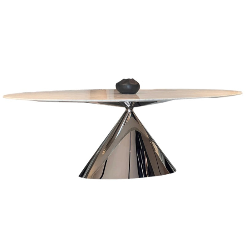 Luxurious Table with Marble Top and Carbon Steel Base for Modern Interiors fjx-2639