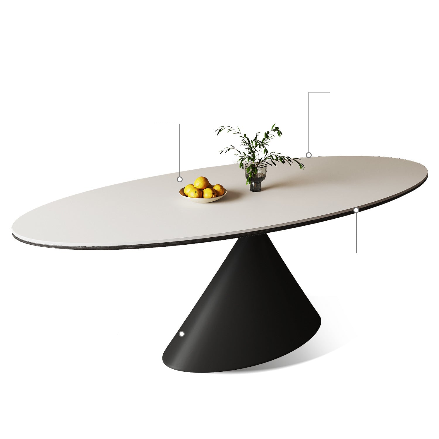 Luxurious Table with Marble Top and Carbon Steel Base for Modern Interiors fjx-2639