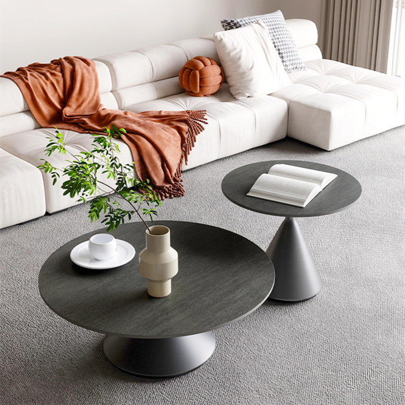 Modern Sintered Stone Carbon Steel Coffee Table - Sleek & Durable Design fjx-2652