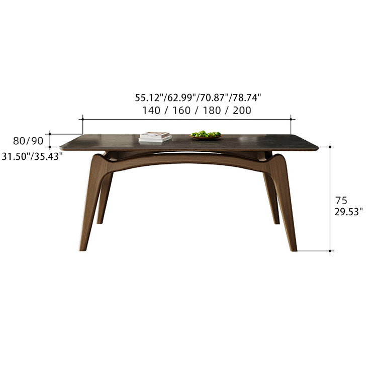 Elegant Ash Wood & Sintered Stone Table for Modern Living Spaces fjx-2662