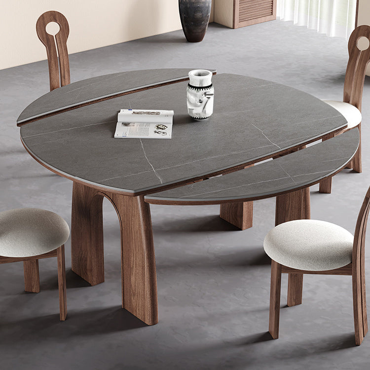 Elegant Ash Wood Table with Sintered Stone Top for Modern Interiors fjx-2663