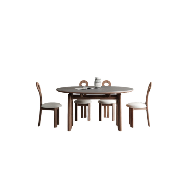 Elegant Ash Wood Table with Sintered Stone Top for Modern Interiors fjx-2663