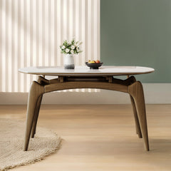 Solid Wood & Sintered Stone Table - Elegant and Durable Dining Furniture fjx-2665