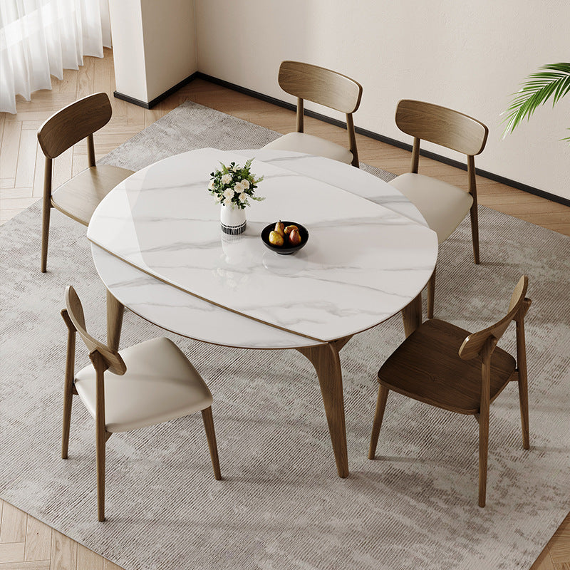 Solid Wood & Sintered Stone Table - Elegant and Durable Dining Furniture fjx-2665