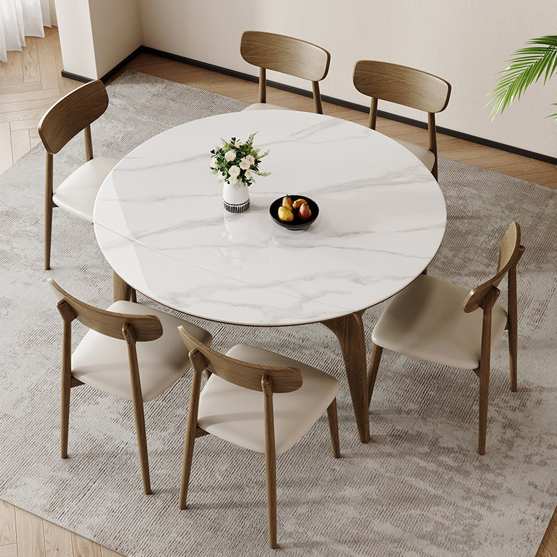 Solid Wood & Sintered Stone Table - Elegant and Durable Dining Furniture fjx-2665